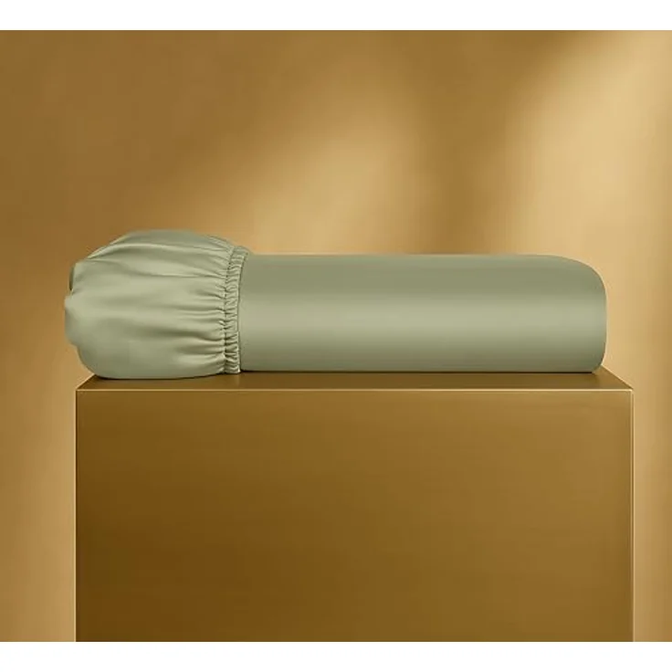Seralino Spannbettlaken Mako Satin Spannbetttuch (100% Bio Baumwolle), 100% Bio-Baumwolle, Gummizug: rundum, Etiketten zeigen Seiten – schnelles, unkompliziertes Beziehen garantiert, Fairtrade/ GOTS zertifizierte uni Bettlaken, weich – Bild 2