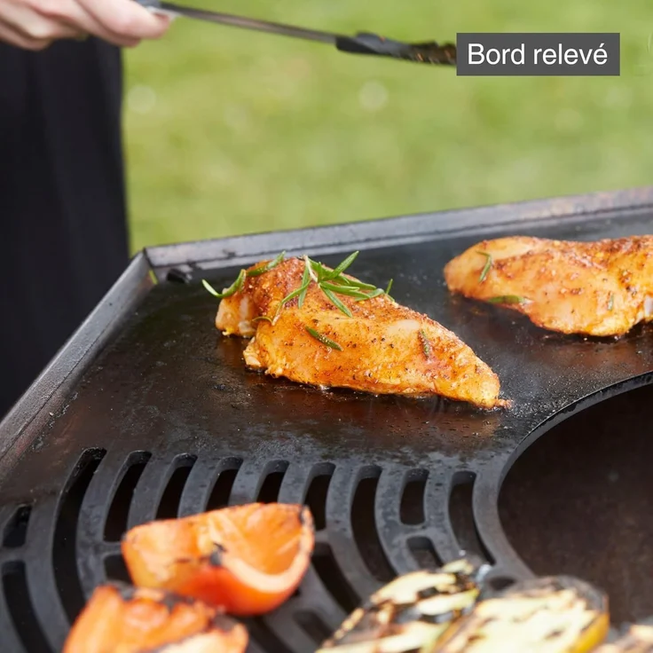 Barbecook BBQ Grill plancha Nestor Original mit erhöhtem Grillrost, Feuerschale mit Feuerplatte aus Cortenstahl, 92 x 92 x 101 cm – Bild 7