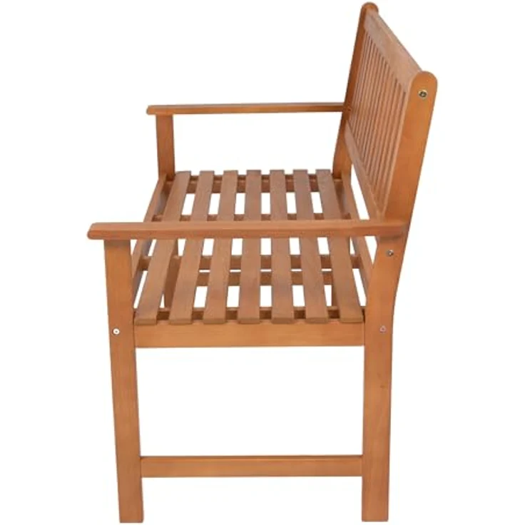 Casa.Pro Buxton, Gartenbank aus vorgeöltem Holz für 2 Personen mit ergonomischer Rückenlehne und Armlehnen, natürliche Holzoptik – Bild 5