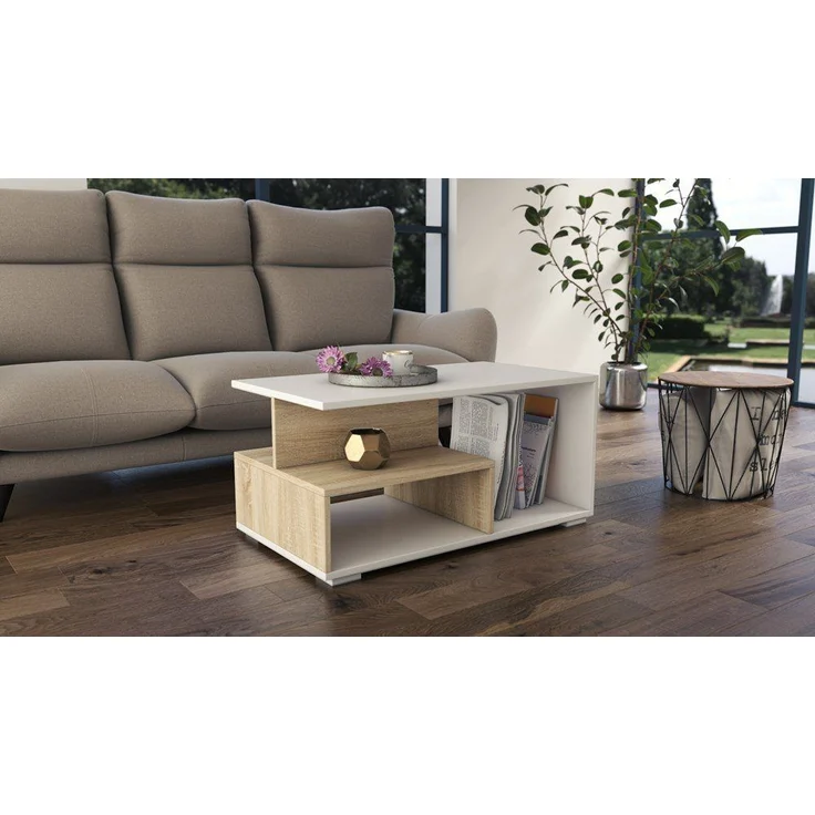 TOPESHOP COUCHTISCH PRIMA SON Schichtholz (H 43 x T 51 x B 90 cm) – Bild 2