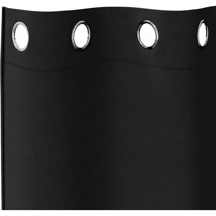 vidaXL Verdunkelungs-Vorhänge mit Ringen 2 stk. Schwarz 260 x 140 cm 4107322 – Bild 8