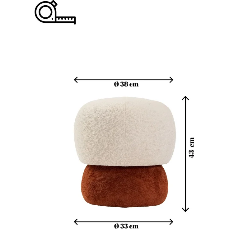 Skye Decor 'Coco - Cream, Orange' Pouf, Creme / Orange, 33 x 43 x 38 cm – Bild 8