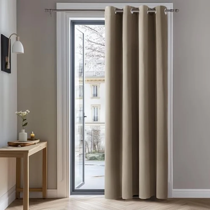 Deconovo Blickdichter Verdunkelungsvorhang UV-Schutz Thermovorhang Taupe | 1 Stück, H180 x B140 cm, Verdunkelungsgardinen, Thermovorhang, Hitzeschutz, Sichtschutz für Wohnzimmer und Schlafzimmer – Bild 1