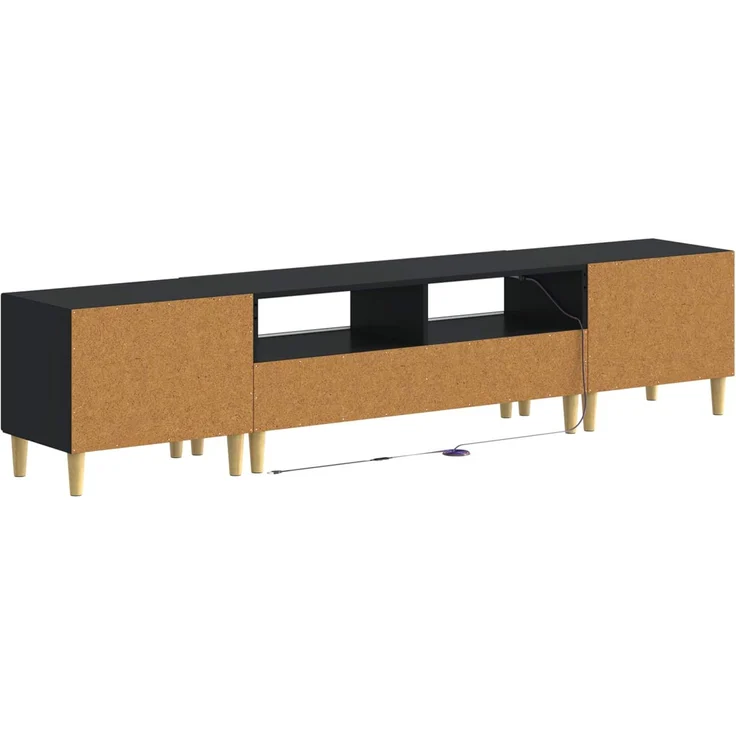 vidaXL 3-teiliges LED TV Regal DELFT Schwarz Holzwerkstoff 3416756 – Bild 6
