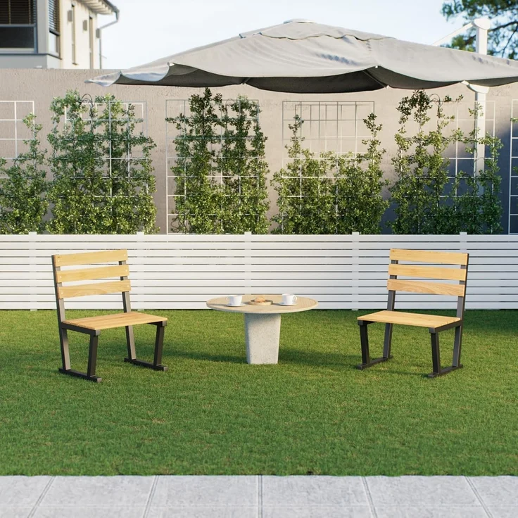 QLS Gartenbank Bankbeine BERLIN (Set 2 Stück, pulverbeschichtet), Bankgestell Bankfüße Beine aus Stahl schwarz – Bild 7