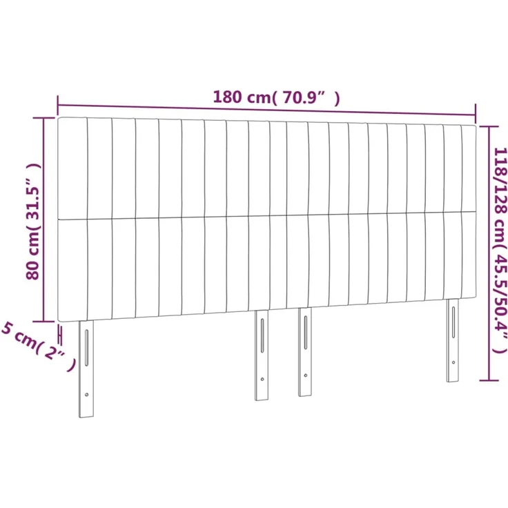 vidaXL Kopfteile 4 Stk. Dunkelbraun 90x5x78/88 cm Stoff 3116587 – Bild 8