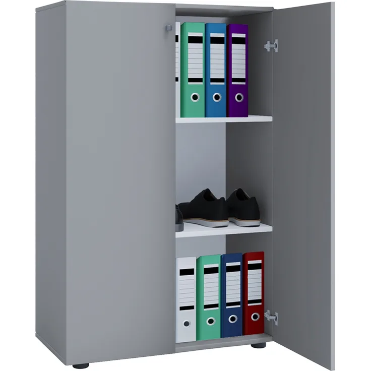 VCM Büroschrank Lona 913937 Grau B. 70 x H. 111 x T. 38 cm