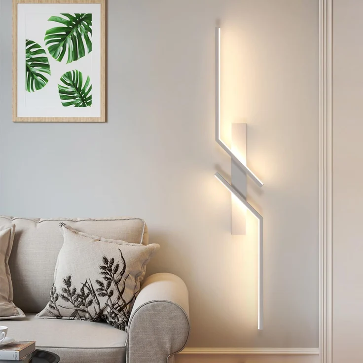 Goeco LED Wandlampe Innen, 81.5 CM 24 W Moderne Lang Wandleuchte 2 Fimmige 3000K Warmes Licht, Weiß Flurlampe Wand Belechtung für Flur Treppenhaus Wohnzimmer Schlafzimmer – Bild 1