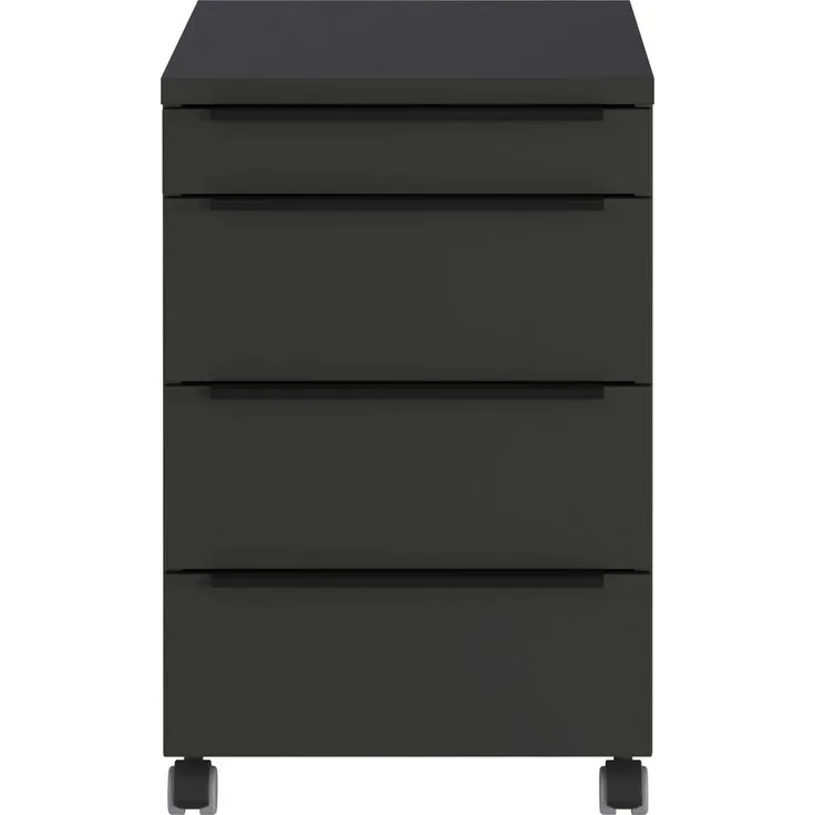 GERMANIA Rollcontainer Mailand, mit 4 Schubladen, optional mit Schubladendämpfung, Utensilienfach, 42x63 cm, Made in Germany