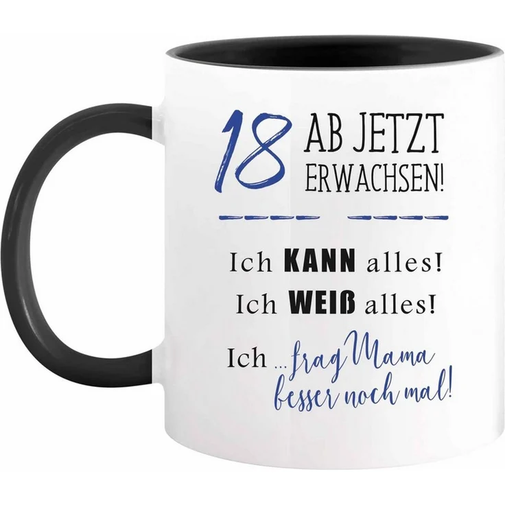 Camolo Tasse Keramik Tasse - 18 Ab jetzt erwachsen, Keramik – Bild 2