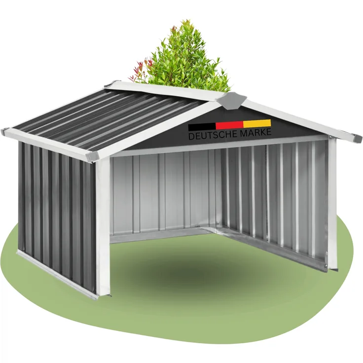 DELUKE® Mähroboter Garage aus Metall - 92x97x63cm | Dach Carport Überdachung für Rasenmäher Rasenroboter Automower Garten Mährobotergarage Regenschutz für Rasenmäher, Anthrazit