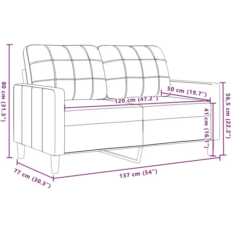 vidaXL 2-Sitzer-Sofa Rosa 120 cm Samt 4007617 – Bild 7