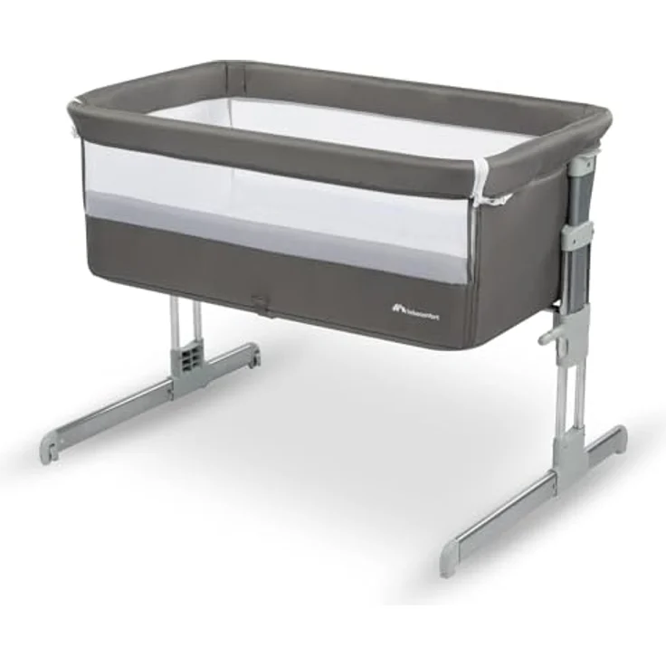 Bebeconfort Beistellbett Calidoo, höhenverstellbares Babybett, gemütlich und weich gepolstert, das Beistellbettchen ist nutzbar ab der Geburt bis max. 9 kg, Grey Mist – Bild 5
