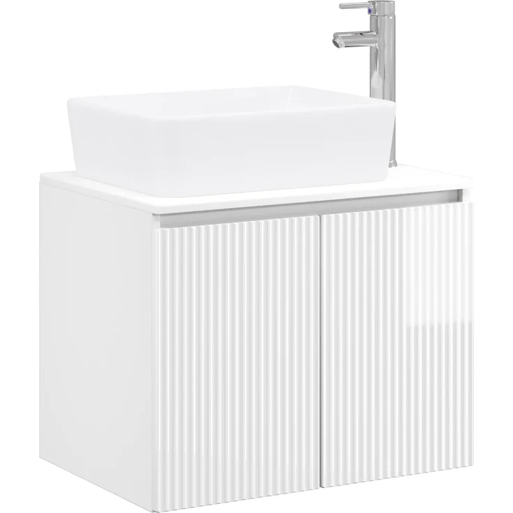 vidaXL Waschbeckenschrank Hochglanz Weiß 62,5 x 44,5 x 80 cm 3404334 – Bild 2
