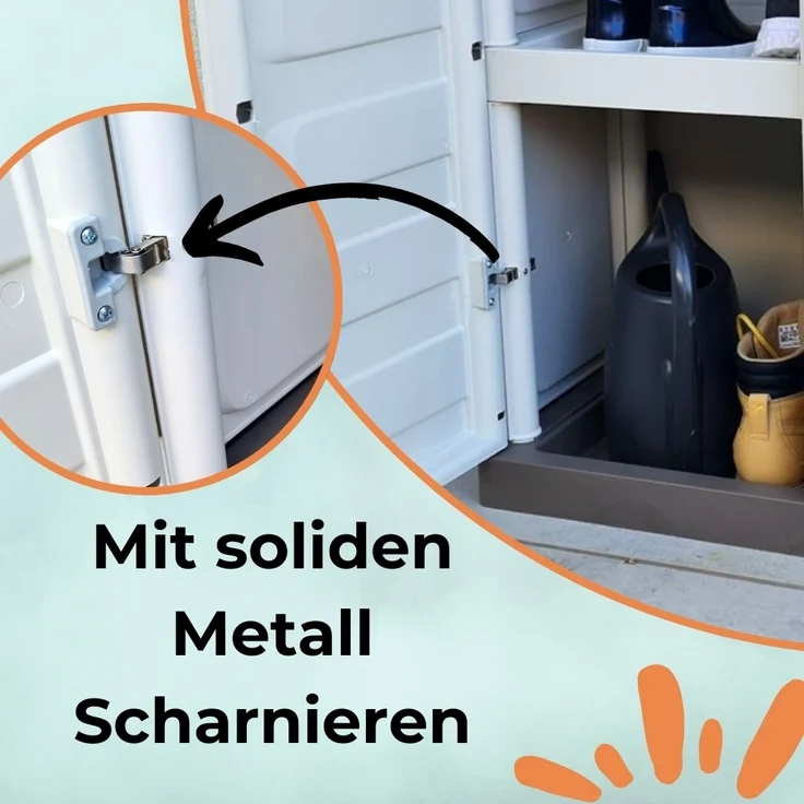 GarPet Garten-Geräteschrank Gartenschrank Kunststoff Geräteschrank Wetterfest Wasserdicht Schrank – Bild 5