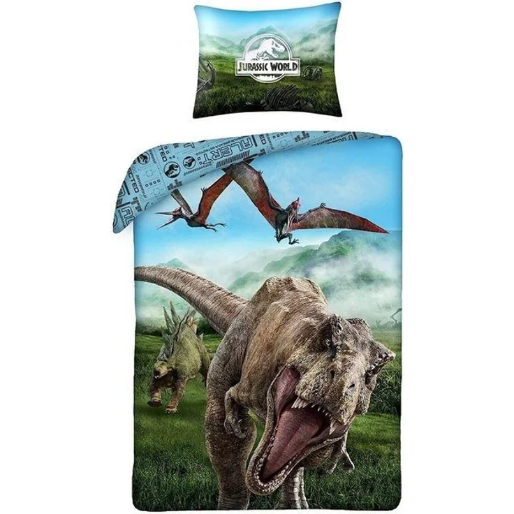 Jurassic World Bettwäsche Set aus Baumwolle Bettdeckenbezug 140 × 200 cm mit 70 × 90 cm Kissenbezug – Bild 2