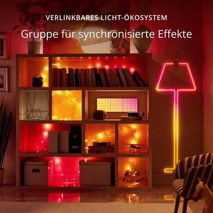Twinkly Strings Star 200 LED, Sternförmige LED-Lichterkette, RGB LED-Lichter, Kompatibel mit Alexa & Google Home, Gaming-Lichter, Stromversorgung über USB-C, Grünes Kabel, 2x6 m – Bild 6