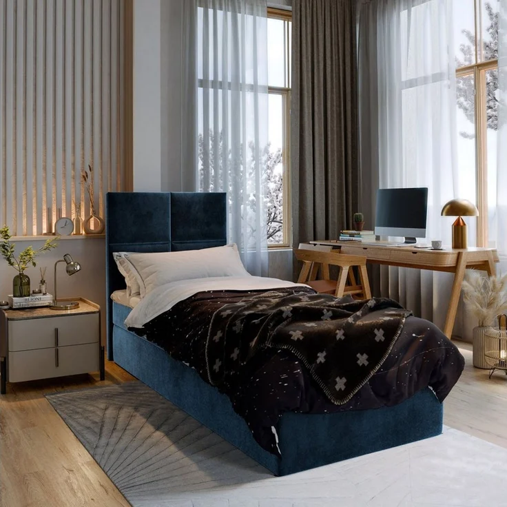Masseno Boxbett LENA 80x200 cm mit Bonell Matratze und Topper – Bild 5