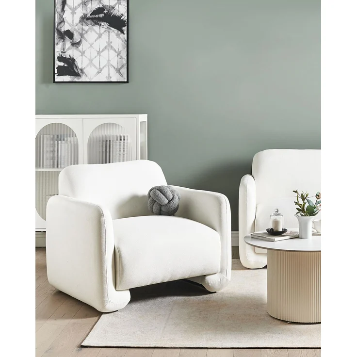Sessel SALAND Stoff Weiß – Bild 3