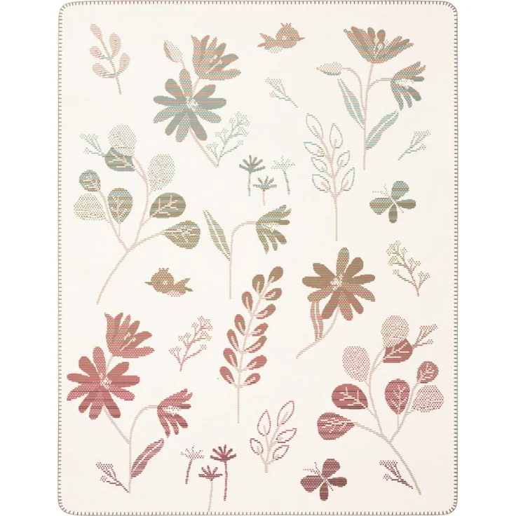Babydecke Babydecke Wild Flowers, Biederlack, 75 x 100, mit Zierstich – Bild 1