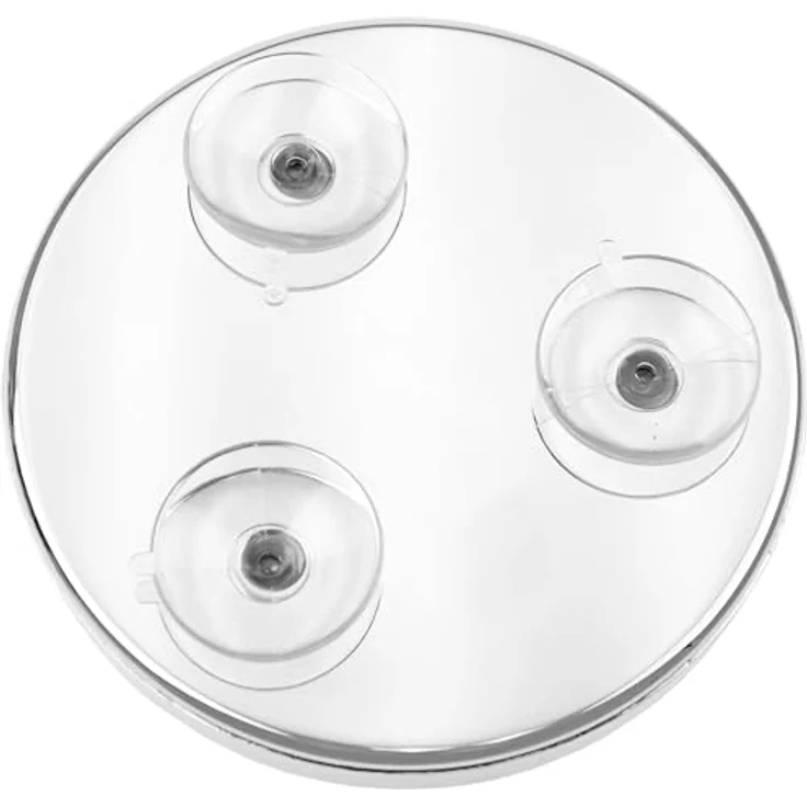 Fantasia Make Up Kosmetikspiegel, 7-fach vergrößert, runder Metall-Spiegel mit 15cm Durchmesser und Saugnapf, silber für Zuhause und unterwegs – Bild 2