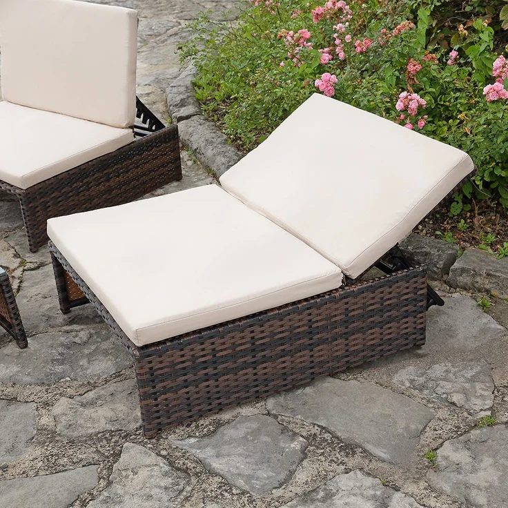 Gartenmöbelset Sessel Sitzgruppe Polyrattan Loungegarnitur Essgruppe braun – Bild 4