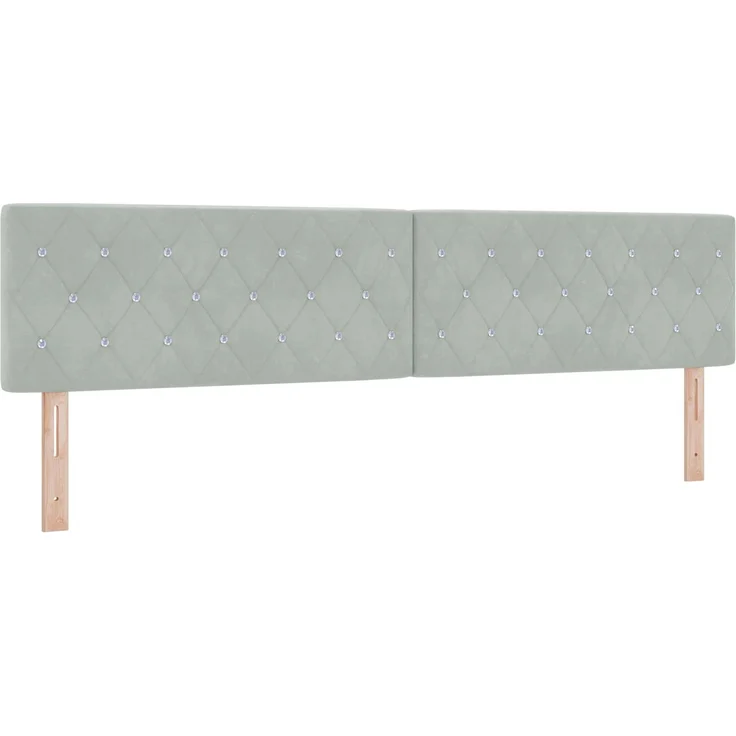 vidaXL Boxspringbett mit Matratze Hellgrau 200 x 200 cm Samt 3450776 – Bild 4