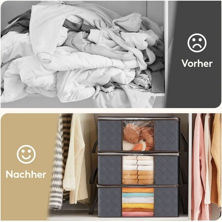 Lifewit Aufbewahrungsdose Aufbewahrungstasche mit Deckel, Kleiderschrank Organizer (4 St) – Bild 4