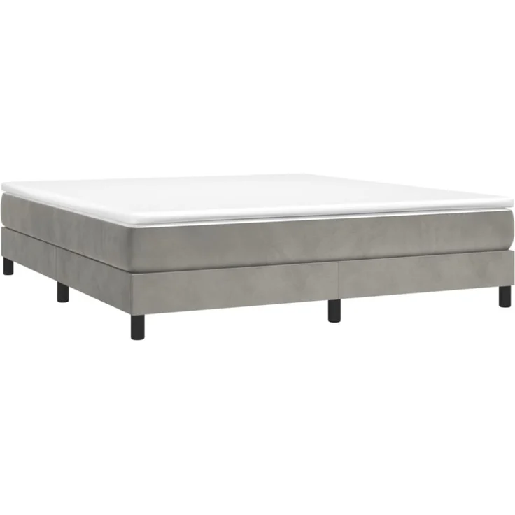 Boxspringbett Hellgrau 180x200 cm Samt [3120784] – Bild 7