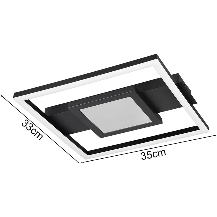 Trio Leuchten LED Deckenleuchte Wheeler 16 W schwarz matt eckig – Bild 3