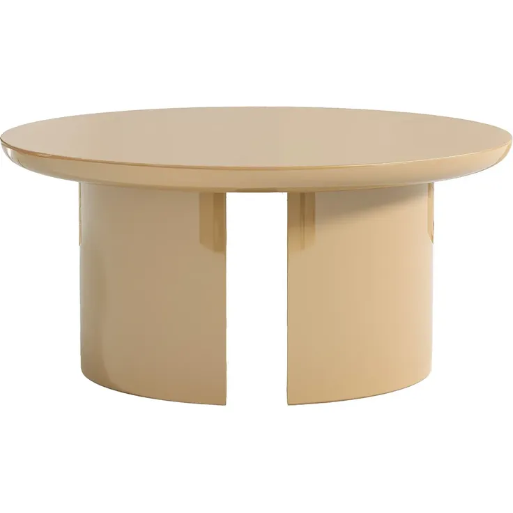 Vente-unique - DERLALI Couchtisch Holz, Platte Beige - B 90 cm x H 40,5 cm x L 90 cm – Bild 3