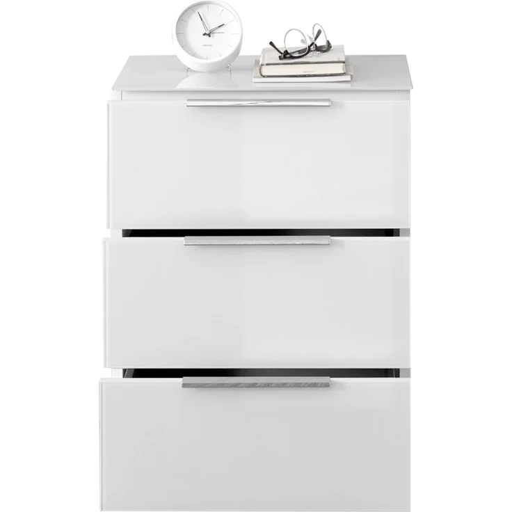 Nachtkommode >Sean< in weiß, - 45x61x40 cm (BxHxT) – Bild 2