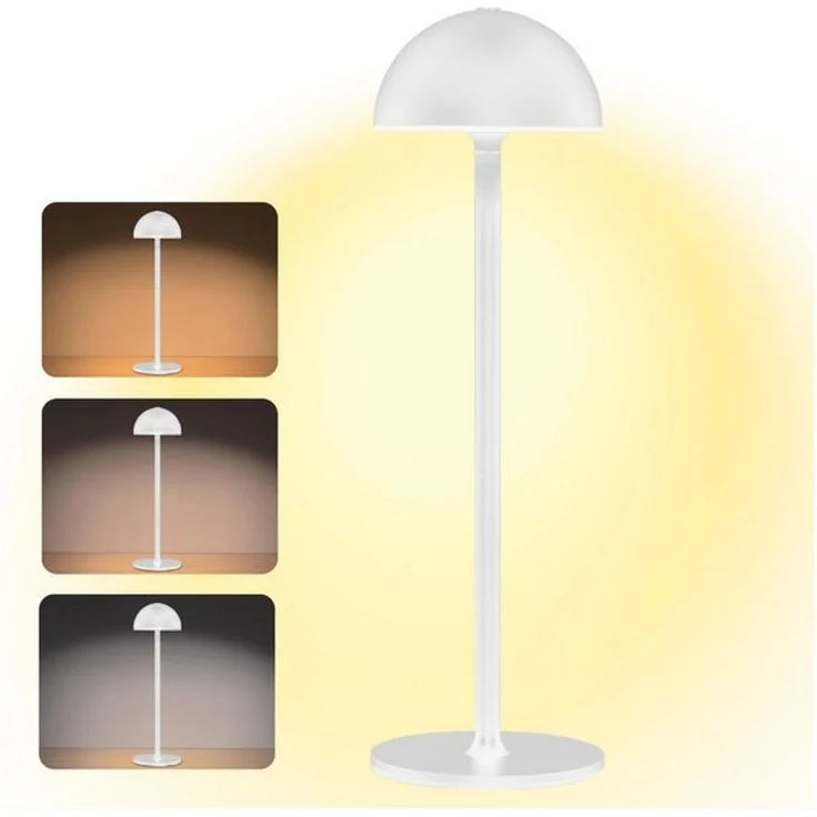 ibettertec Nachttischlampe Tischlampe Kabellos Dimmbare Warmweiß 3000K Weiß, Led tischlampe akku wasserdicht, Led Tischlampe Outdoor IP54, für Haus und Garten Esstisch Schlafzimmer Arbeitszimmer Balkon Hotel – Bild 4