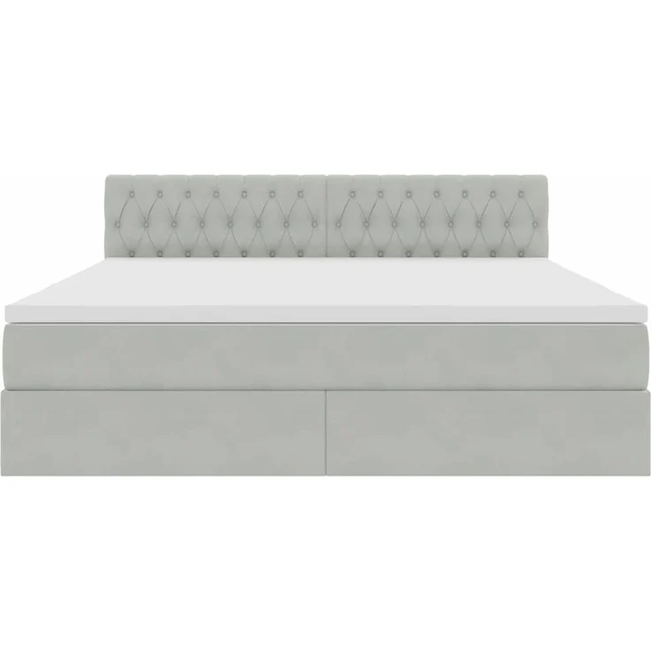 vidaXL Aufbewahrungsbett mit Kopfteil Hellgrau 160 x 200 cm Samt 3370827 – Bild 7
