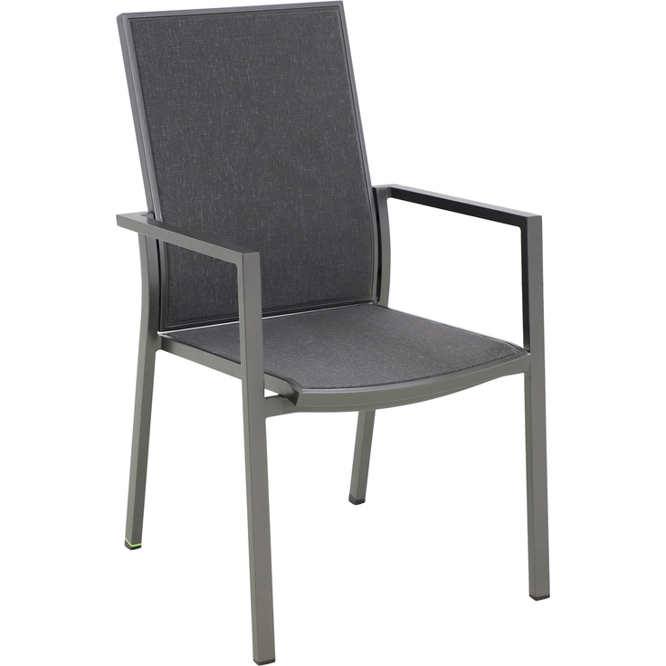 VERONA Stapelstuhl, Aluminium, Farbe Eisengrau, Sitz/ Rücken aus Textilen, Kederführung
