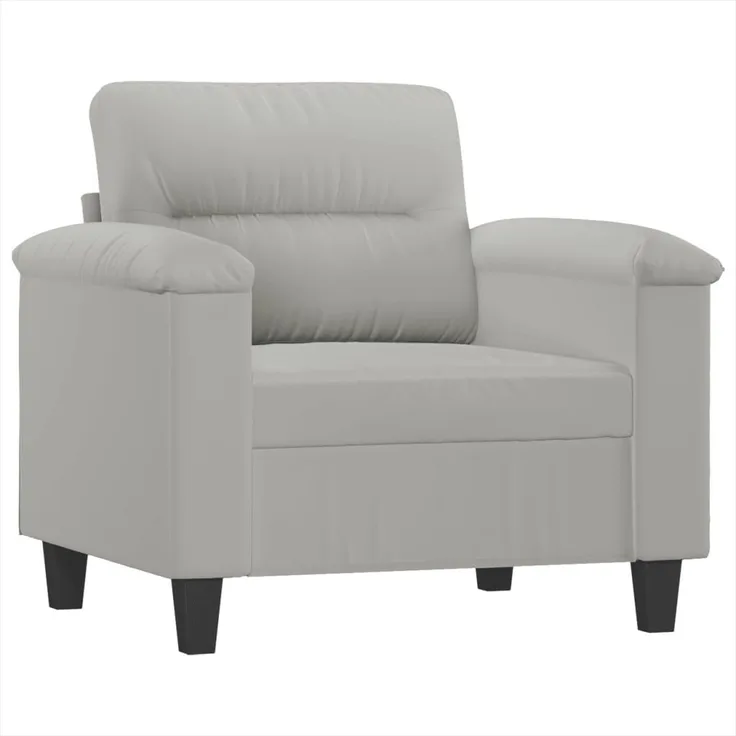 vidaXL Sessel Hellgrau 60 cm Mikrofasergewebe 359550