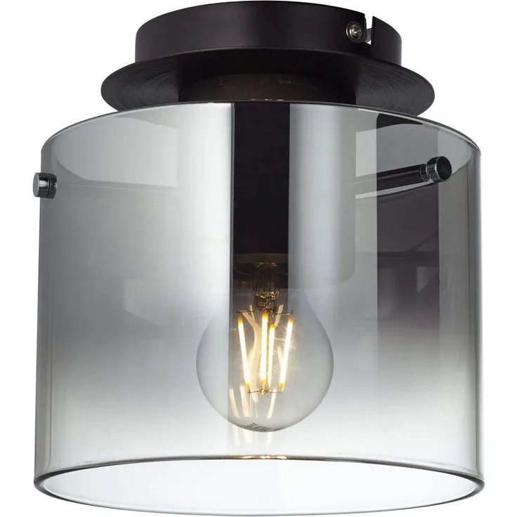 BRILLIANT Lampe Beth Deckenleuchte 20cm Kaffee/rauchglas | 1x A60, E27, 60W, g.f. Normallampen n. ent. | Für LED-Leuchtmittel geeignet | Dimmbar bei Verwendung geeigneter Leuchtmittel