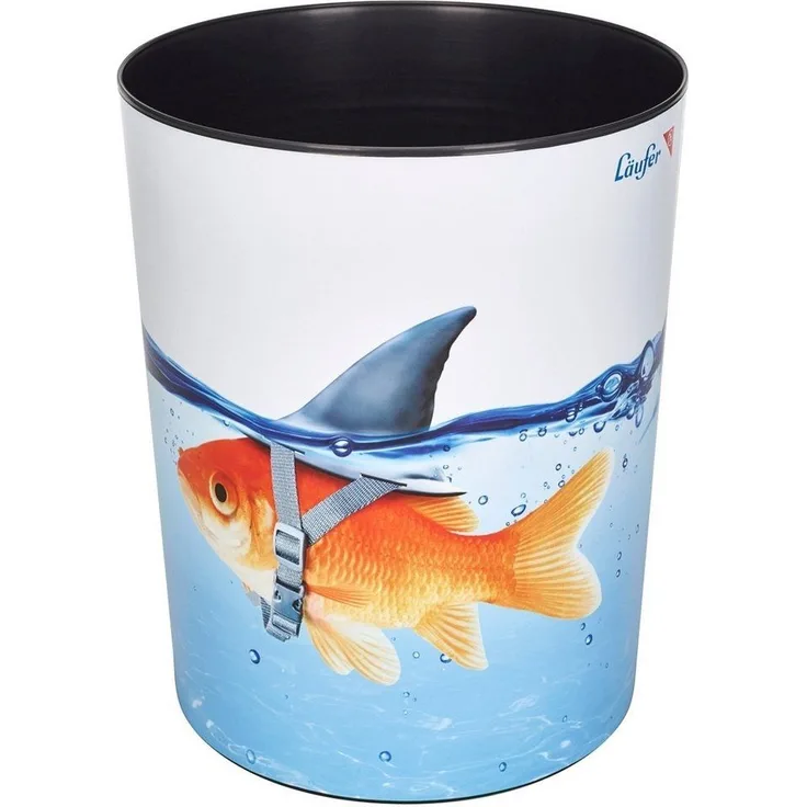 Läufer Papierkorb Motivposter 13 Liter Goldhai