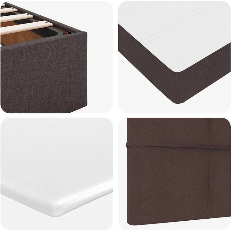 vidaXL Ottoman-Bett mit Matratze Dunkelbraun 140x190 cm Stoff 3313157 – Bild 10