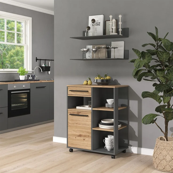 Küchenbuffet Pure Artisan-Eiche/Anthrazit 72.2 x 90.8 cm Vicco – Bild 3