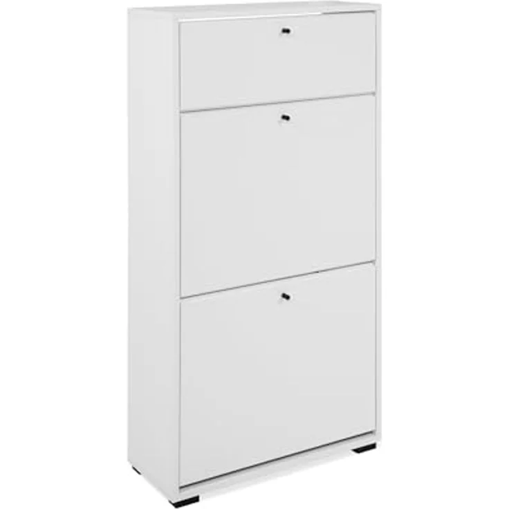 Schuhkipper >Lüneburg< in weiß, Holzwerkstoff - 58x111x25cm (BxHxT) – Bild 7