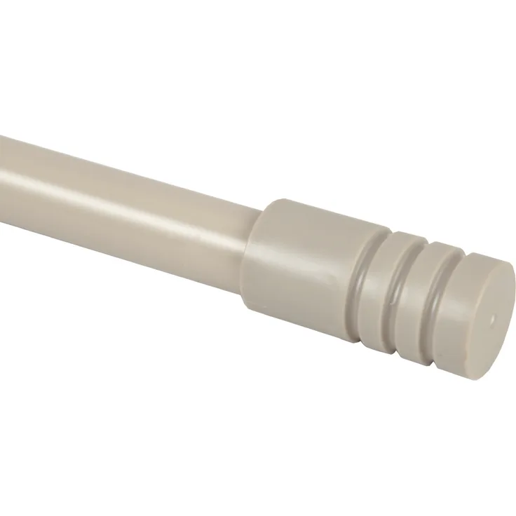 Gardinenstange "Modern" ausziehbar 115 bis 200 cm, Durchmesser 16mm/19mm - Edelstahl - Stil-Garnitur, 1-Lauf Metall Stange
