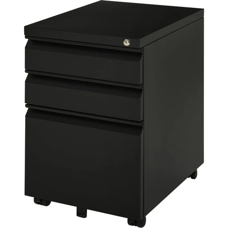 Vinsetto Rollcontainer Büroschrank mit 3 Schubladen, (Büroschrank, 1 St, Bürocontainer), Stahl Schwarz 39 x 48 x 60 cm – Bild 4