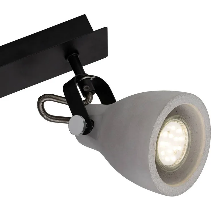 BRILLIANT Lampe Thanos Spotbalken 3flg schwarz matt/zement grau | 3x PAR51, GU10, 20W, geeignet für Reflektorlampen (nicht enthalten) | Köpfe schwenkbar