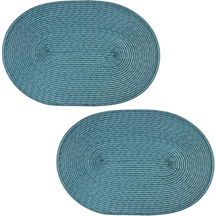 Haus und Deko Platzset Platzset 2er Set oval ca. 45x30 cm Platzdeckchen Tischset geflochtene, (2-St) – Bild 2