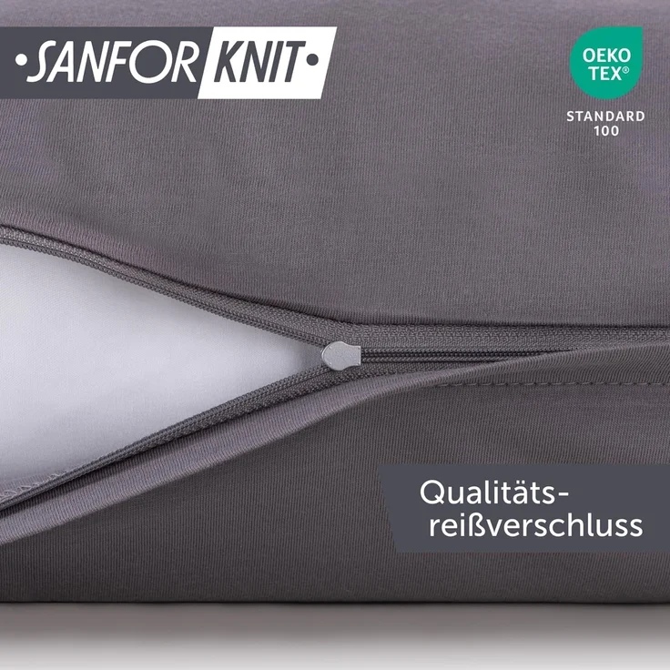 Blumtal Kissenbezug Premium Jersey 2er Set, Oeko-Tex Zertifiziert, (2 Stück), 100% Baumwolle – Bild 3