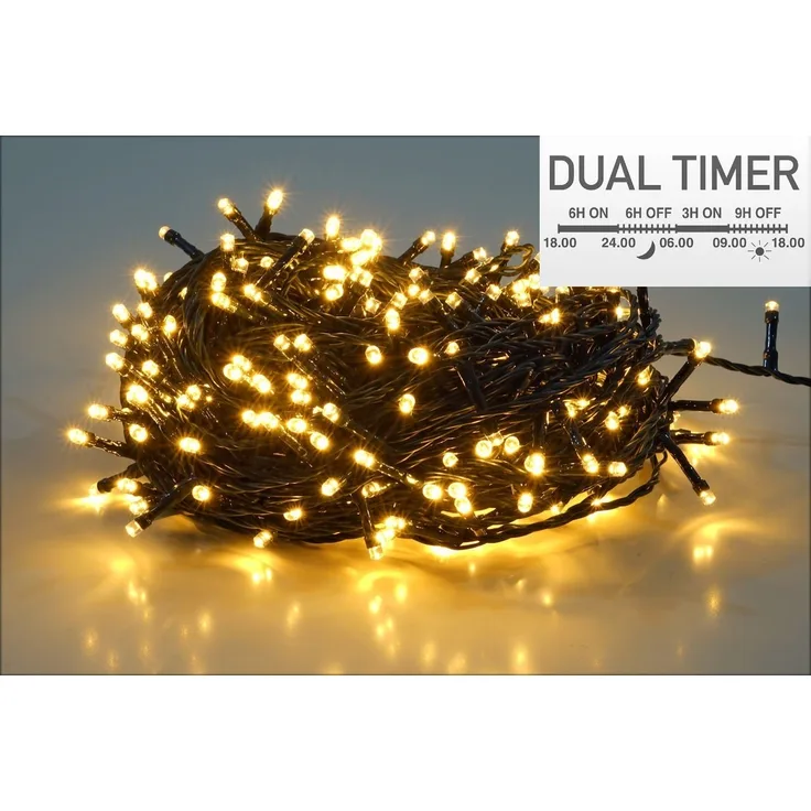 Spetebo Lichterkette LED Beleuchtung 40 LED - Dual Timer, 41-flammig, Dual Timer