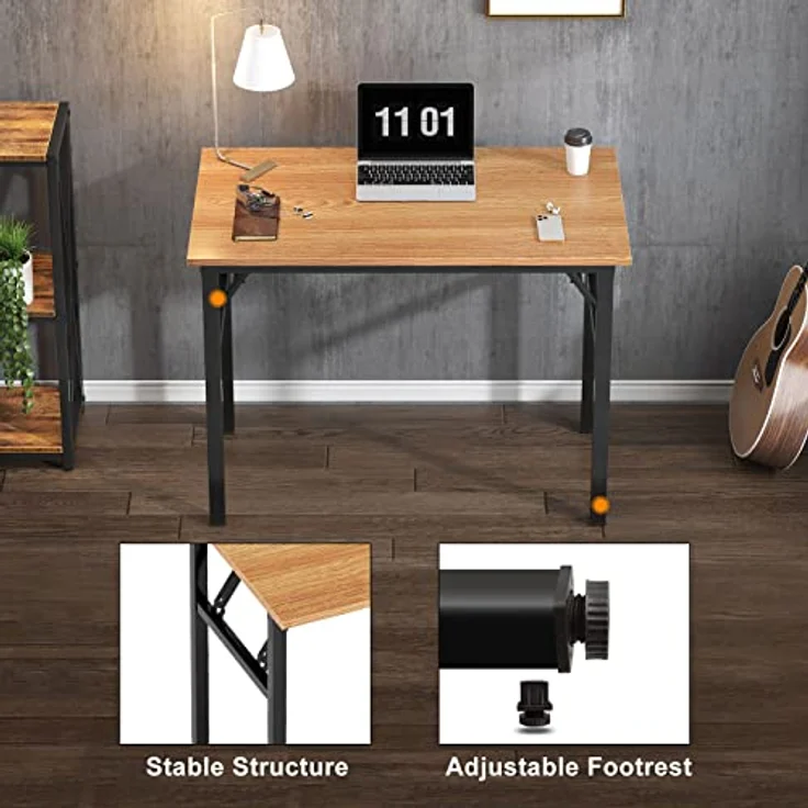 SogesHome Klapptisch Computertisch 80x40 cm PC Tisch Kleiner Schreibtisch Bürotisch Büroarbeitsplatz für Home Office Verwendung Schreibtisch Esstisch Konferenztisch – Bild 6
