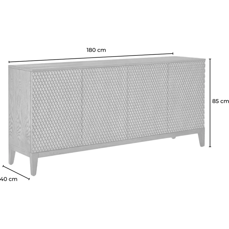 KAWOLA Sideboard COPAS 4 Türen Eiche furniert braun 85 x 40 x 180 cm – Bild 5