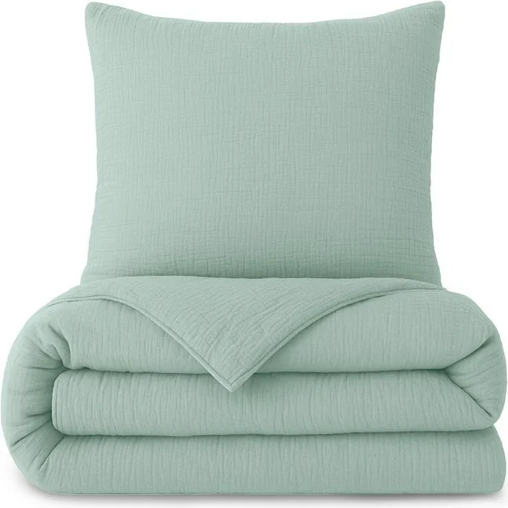 Laynenburg Bettwäsche Musselin aus 100% Baumwolle in 135x200 oder 155x220 cm, atmungsaktiv & bügelfrei – 3 lagig mit Reißverschluss & Haltebändern – Bild 4